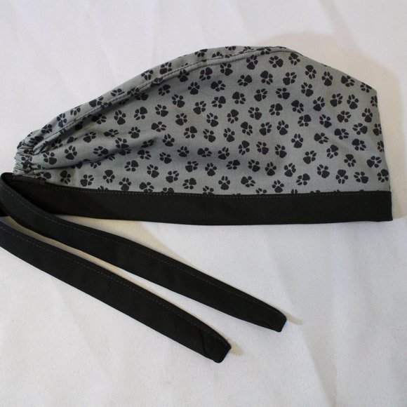 Paw Prints Surgical Scrub Cap Dental Chemo Hat - Picture 4 of 4